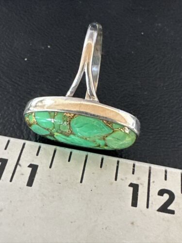 Navajo Green Mojave Turquoise Ring | Sterling Silver | Sz 10 | Authentic Native American Handmade | 15601