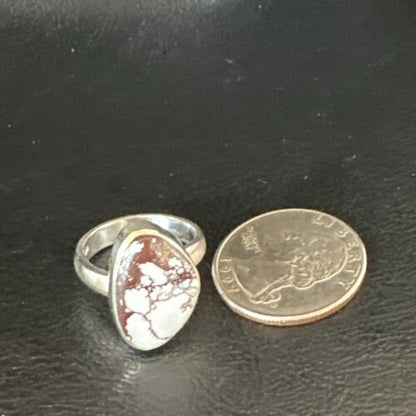 Men's & Women's Wild Horse Turquoise Ring | Navajo Sterling Silver | Sz 7 | Authentic Native American Handmade | 17287