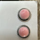 Navajo Sterling Silver Pink Conch Shell Cluster Earrings | Handmade | 16154