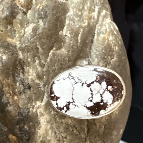 Men's & Women's Wild Horse Turquoise Ring | Navajo Sterling Silver | Sz 7 | Authentic Native American Handmade | 17279