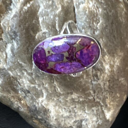 Southwestern Navajo Purple Mojave Turquoise Ring | Sterling Silver | Sz 10 | 15775