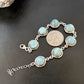 Navajo Blue Larimar Link Bracelet | Sterling Silver | 8" | Authentic Native American Handmade | 16077