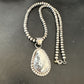 White Buffalo Turquoise Pendant | Navajo Pearls Sterling Silver Necklace | Authentic Native American Handmade | 17108