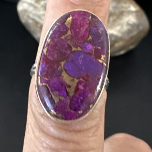 Southwestern Navajo Purple Mojave Turquoise Ring | Sterling Silver | Sz 7 | 15779