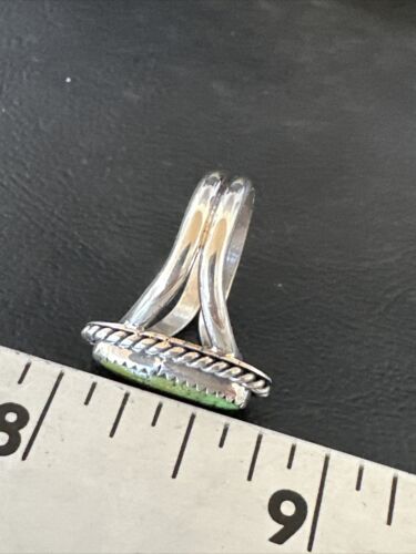 Navajo Green Gaspeite Ring | Sterling Silver | Sz 6.5 | Authentic Native American Handmade | 16402