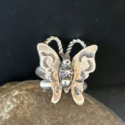 Navajo Sterling Silver Butterfly Ring | Sz 7 | Authentic Native American Handmade | 16976