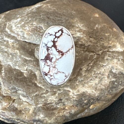 Navajo Wild Horse Turquoise Ring | Sterling Silver | Sz 6.5 | Authentic Native American Handmade | 17277