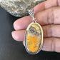 Navajo Bumblebee Jasper Pendant Necklace | Sterling Silver | Authentic Native American Handmade | 15954