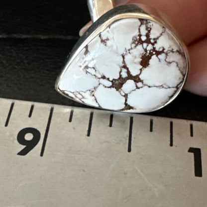Men's and Women's Wild Horse Turquoise Navajo Ring | Sterling Silver | Sz 6.5 | 17282