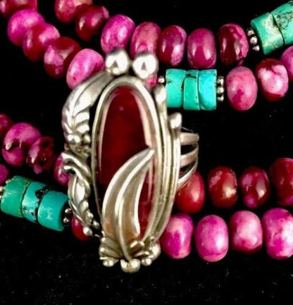 Navajo Purple Spiny Oyster Sterling Silver Ring | Sz 5.75 | 4453