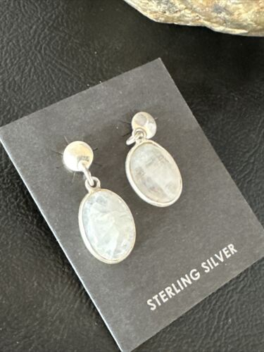 Navajo Pink Mother of Pearl Dangle Inlay Earrings | Sterling Silver | Authentic Native American Handmade | 15304