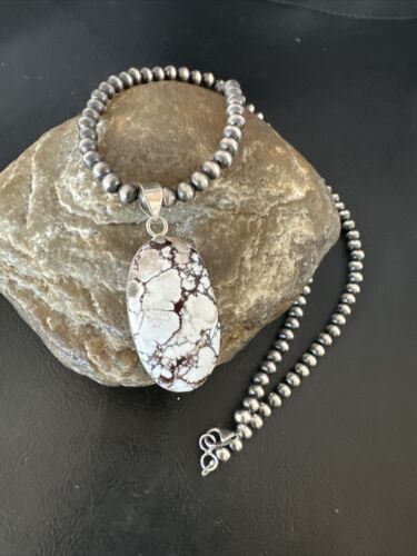 Men's Women's Wild Horse Necklace Pendant | Navajo Sterling Silver | Authentic Native American Handmade | 15736