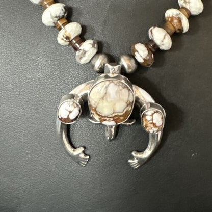 Men's Navajo Wild Horse Naja Necklace Pendant | Sterling Silver | Authentic Native American Handmade | 15276