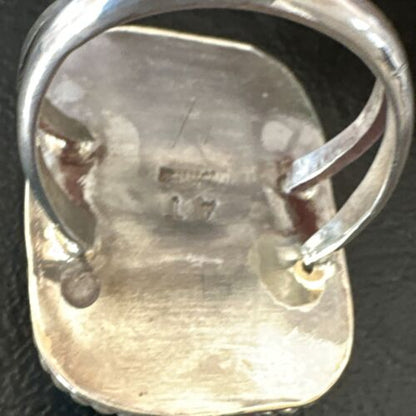 Men's Blue Turquoise #8 Navajo Ring | Sterling Silver | Sz 10.5 | 16637
