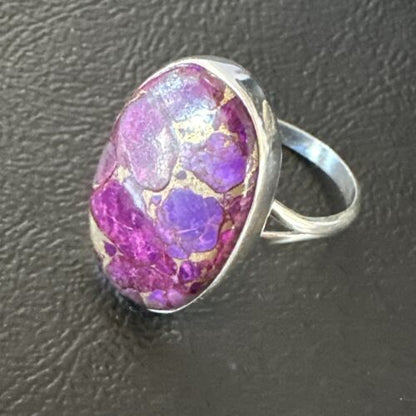Southwestern Navajo Purple Mojave Turquoise Ring | Sterling Silver | Sz 10 | 15777