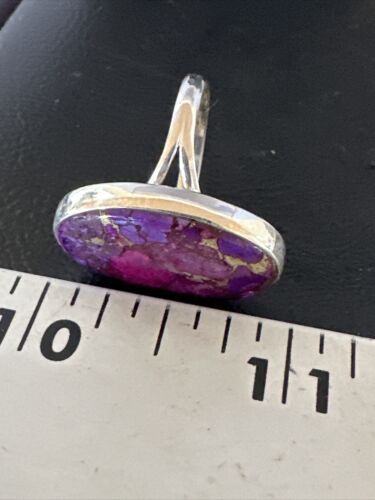 Southwestern Navajo Purple Mojave Turquoise Ring | Sterling Silver | Sz 8 | 15605