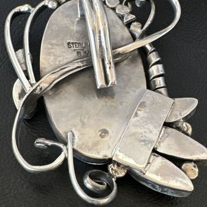 Navajo Women's Spiny Wild Horse Necklace Pendant | Sterling Silver | Multi-Stone | 16104