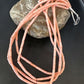 Pink Coral Tube Heishi Bead Necklace | 4 Strand Navajo Sterling Silver | 18" | 15279