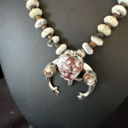 Men's Navajo Wild Horse Naja Necklace Pendant | Sterling Silver | Authentic Native American Handmade | 15293