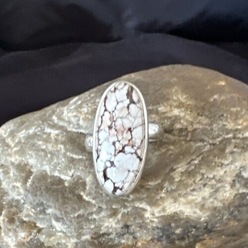 Navajo Wild Horse Turquoise Ring | Sterling Silver | Sz 7 | Authentic Native American Handmade | 17285