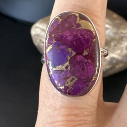 Southwestern Navajo Purple Mojave Turquoise Ring | Sterling Silver | Sz 10 | 15777