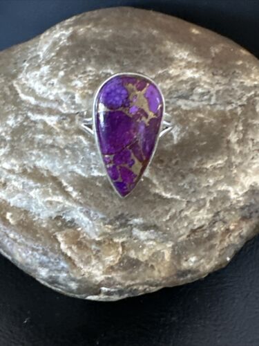 Southwestern Navajo Purple Mojave Turquoise Ring | Sterling Silver | Sz 10 | 15610