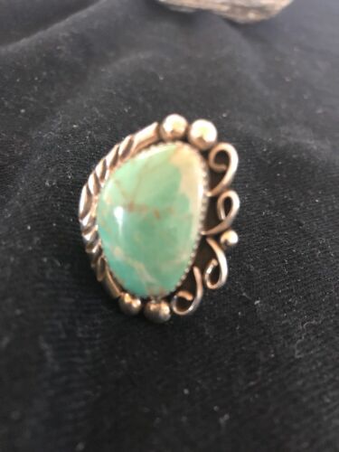 Navajo Turquoise Men's Ring | Sterling Silver | Sz 12.25 | Authentic Native American Handmade | 03474