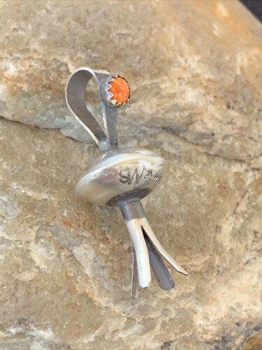 Navajo Spiny Oyster Naja Pendant | Sterling Silver | 1" | Authentic Native American Handmade | 01259