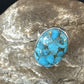 Adjustable Navajo Blue Mojave Turquoise Ring | Sterling Silver | Sz 8 | 15713