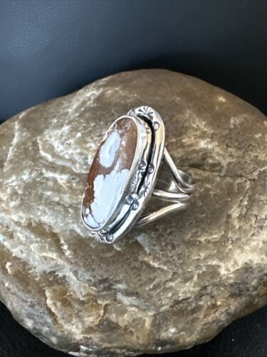 Women's Wild Horse Turquoise Ring | Navajo Sterling Silver | Sz 7 | Authentic Native American Handmade | 16390