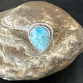 Navajo Blue Larimar Ring | Sterling Silver | Sz 7 | Authentic Native American Handmade | 17663