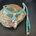 Navajo Wild Horse | Blue Kingman Turquoise Pendant Necklace | Sterling Silver | Native American Handmade | 17578