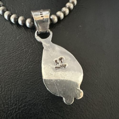 Men's White Buffalo Turquoise Pendant | Navajo Pearls Sterling Silver Necklace 21" | 17333