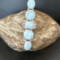 Navajo Blue Larimar Multi-Stone Cluster Ring | Authentic Native American Sterling Silver | Sz 9.5 | 17555