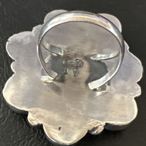 Navajo Green Turquoise Spiny Multi-Stone Cluster Ring | Authentic Native American Sterling Silver | Sz 10.5 | 16717 - Masha USA
