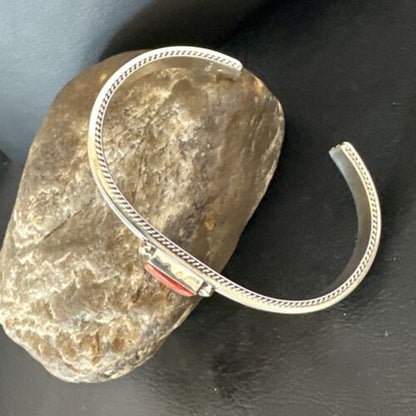 Navajo Purple Spiny Oyster Cuff Bracelet | Sterling Silver | Authentic Native American Handmade | 15160
