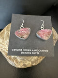 Purple Mojave Turquoise Dangle Earrings | Sterling Silver | Authentic Native American Handmade | 15786