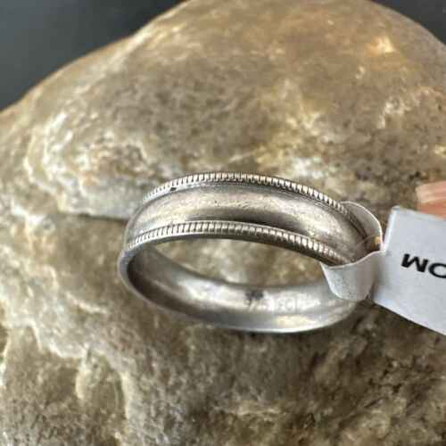 Navajo Sterling Silver Wedding Band | Sz 7.5 | Authentic Native American Handmade | 14275