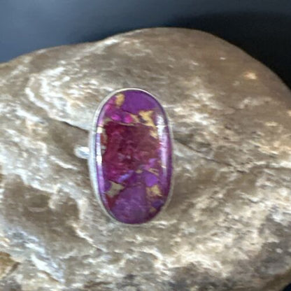 Southwestern Navajo Purple Mojave Turquoise Ring | Sterling Silver | Sz 7 | 15780