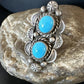 Navajo Blue Kingman Turquoise Cluster Ring | Authentic Native American Sterling Silver | Multi-Stone | Sz 8.5 | 15892