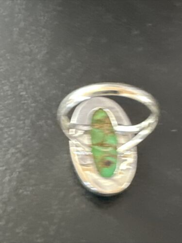Navajo Green Mojave Turquoise Ring | Sterling Silver | Sz 7 | Authentic Native American Handmade | 15593