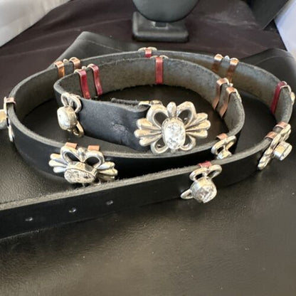 Men's White Buffalo Turquoise Concho Belt | Sterling Silver Navajo Tufa | Authentic Native American Handmade | 16684