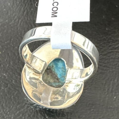 Navajo Blue Kingman Turquoise Ring | Sterling Silver | Sz 9 | Authentic Native American Handmade | 16587