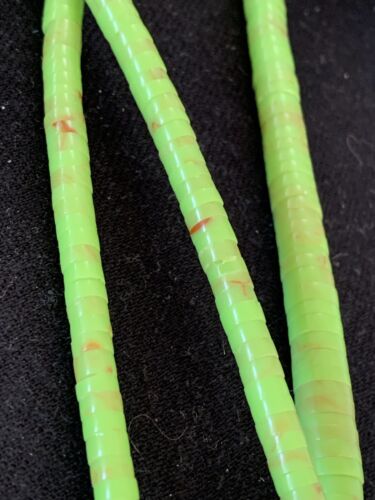 Navajo Green Gaspeite Stabilized Graduated Necklace | Sterling Silver | Authentic Native American | 32" | 00214