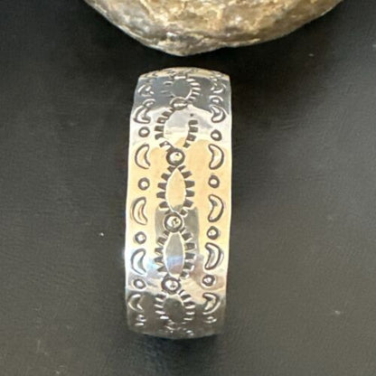 Navajo Stamped Cuff Bracelet | Sterling Silver | Authentic Native American Handmade | 17459