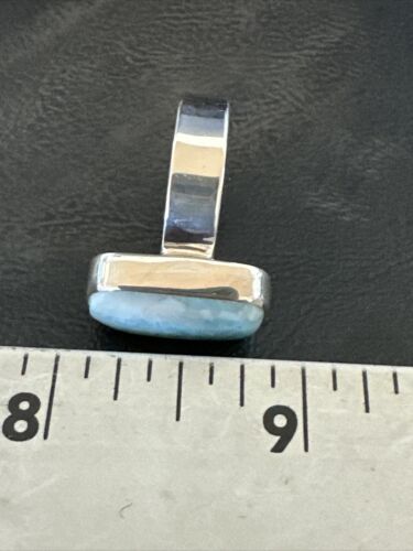 Navajo Blue Larimar Ring | Sterling Silver | Sz 8 | Authentic Native American Handmade | 17590