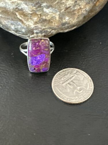 Southwestern Navajo Purple Mojave Turquoise Ring | Sterling Silver | Sz 10 | 15608