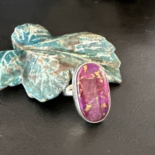 Southwestern Navajo Purple Mojave Turquoise Ring | Sterling Silver | Sz 7 | 15780