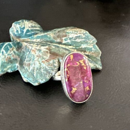 Southwestern Navajo Purple Mojave Turquoise Ring | Sterling Silver | Sz 7 | 15780
