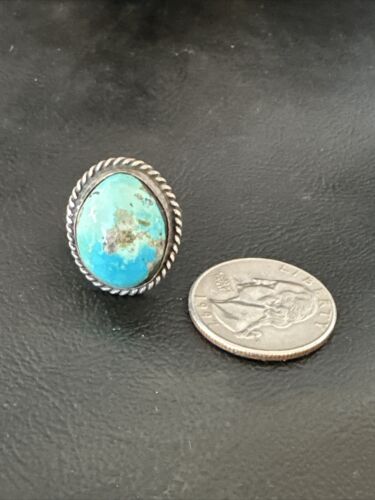 Navajo Blue Kingman Turquoise Ring | Sterling Silver | Sz 5.5 | Authentic Native American Handmade | 16893